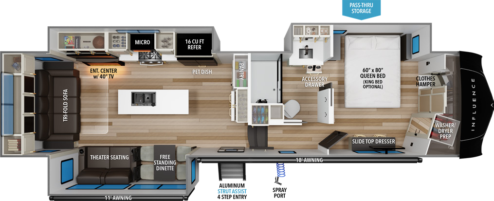 2026 Grand Design Influence 3503GK floorplan
