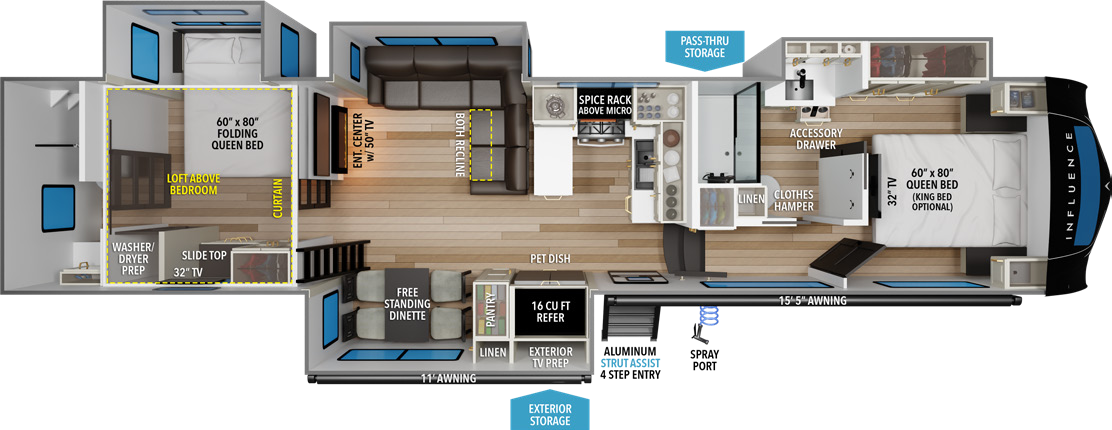 2026 Grand Design Influence 3804DS floorplan