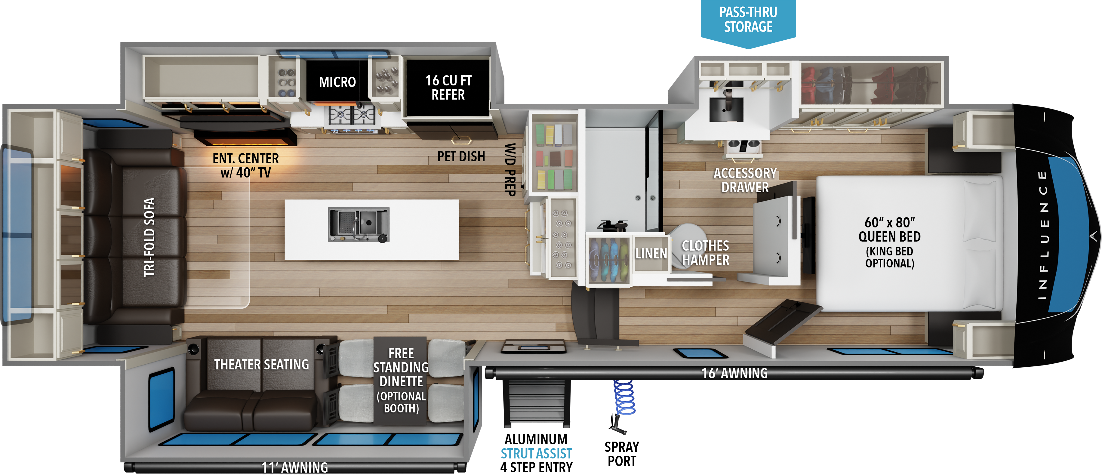 2027 Grand Design Influence 2903RL floorplan