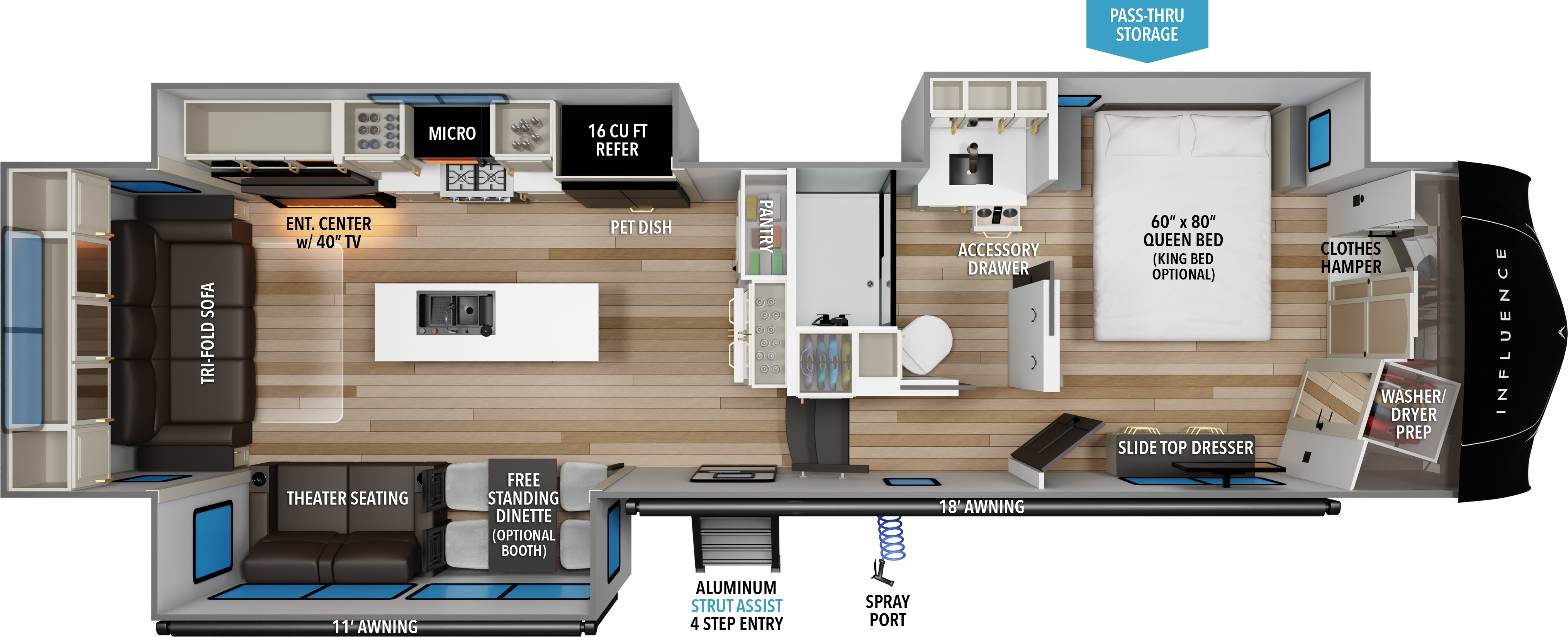 2027 Grand Design Influence 3503GK floorplan